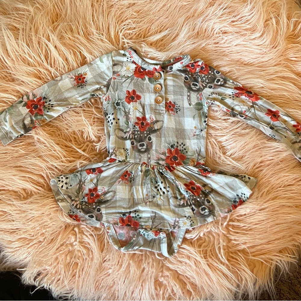 Posh Peanut Winnie twirl skirt bodysuit